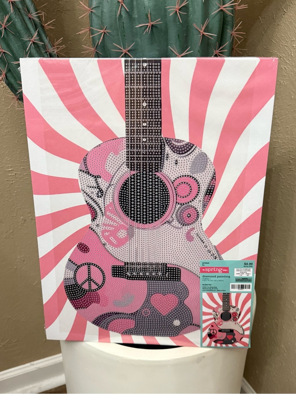 Pink Guitar Diamond Art Kit
